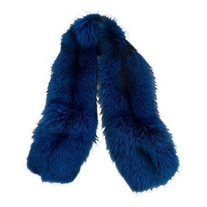 GORSKI Navy Blue Plush Fur Scarf